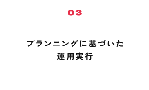 プランニングに基づいた運用実行